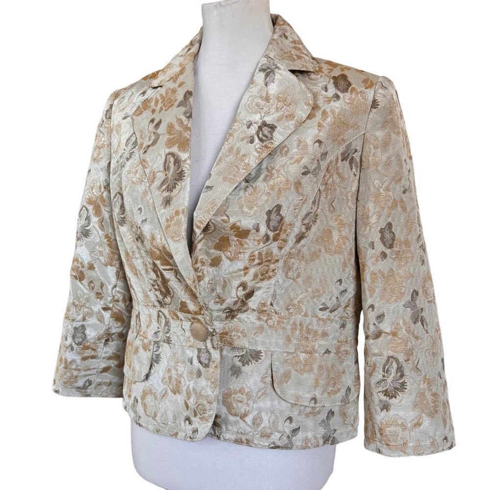 Vintage Versailles Blazer Womens Size 10 Tapestry Embroidered Floral Suit Jacket